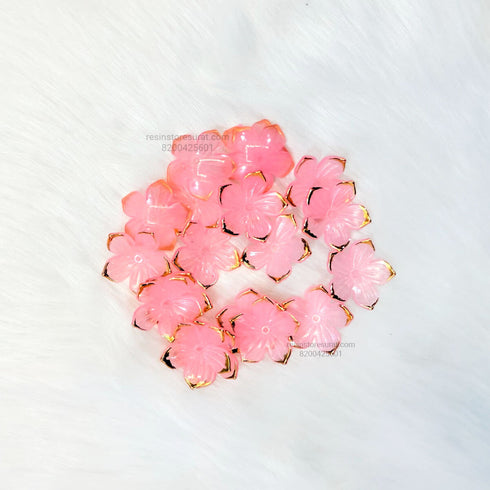 Light Pink Acrylic flower with golden border